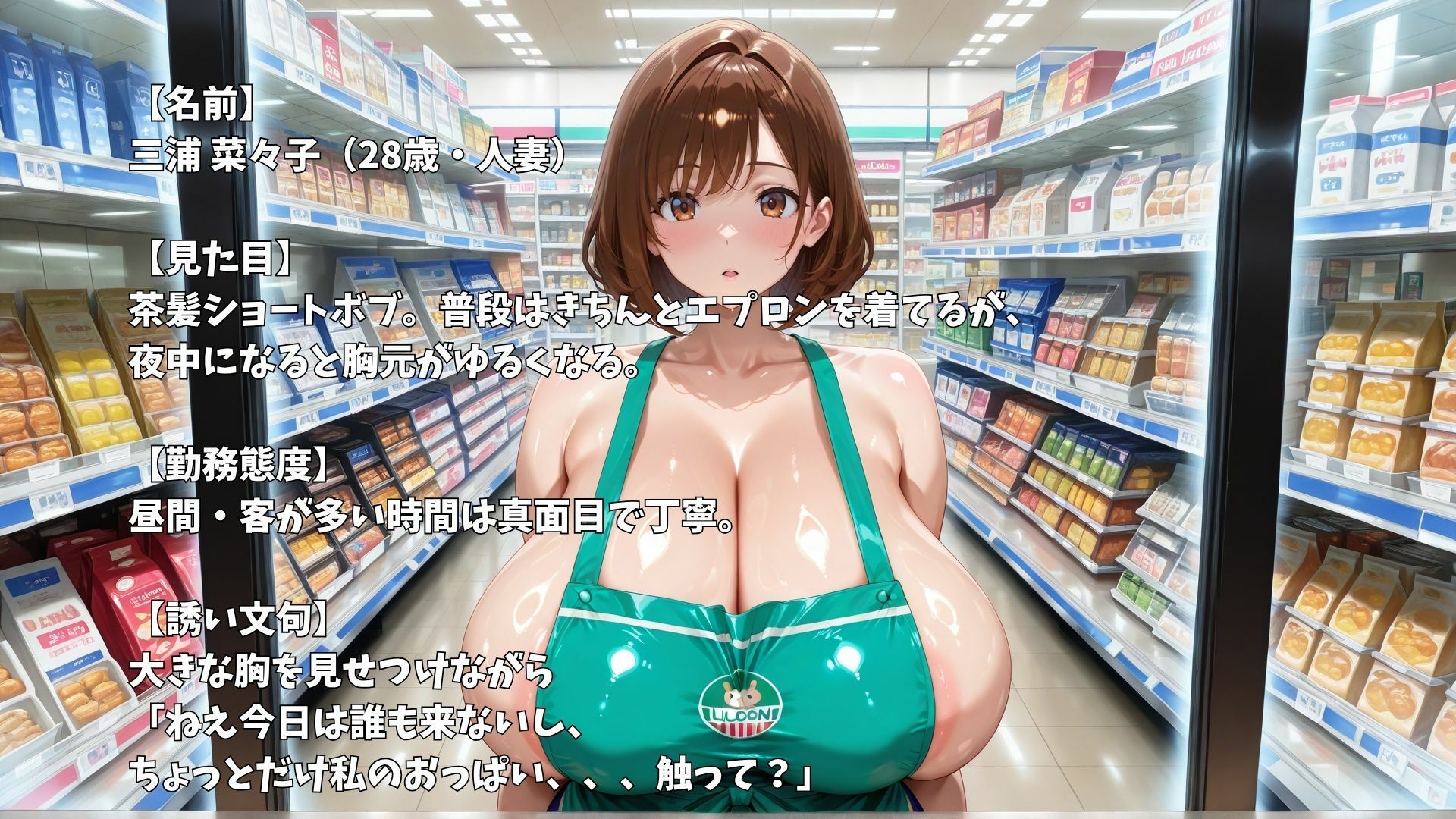 【4K】深夜のコンビニバイト中に淫乱人妻と濃厚中出しセックス - サンプル画像 1